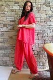 Lalli Damask Asymmetric Panel Top Watermelon
